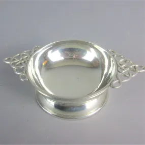 Solid Pewter Quaich Celtic Drinking Cup Mid-Century c1950