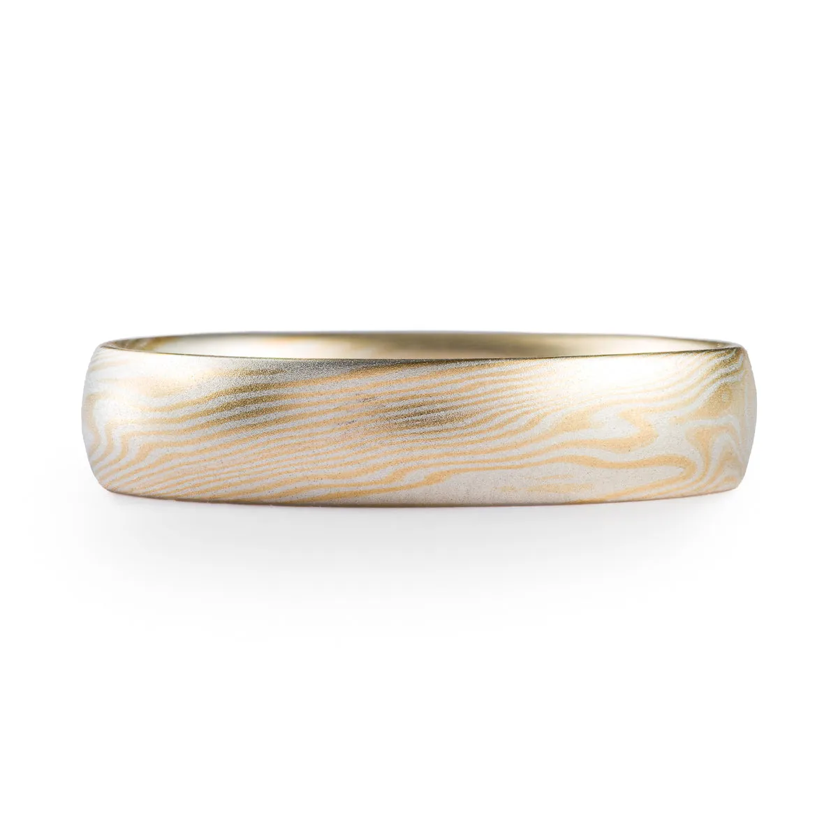 Subtle Non Oxidized Spark Palette Ring in Twist Pattern