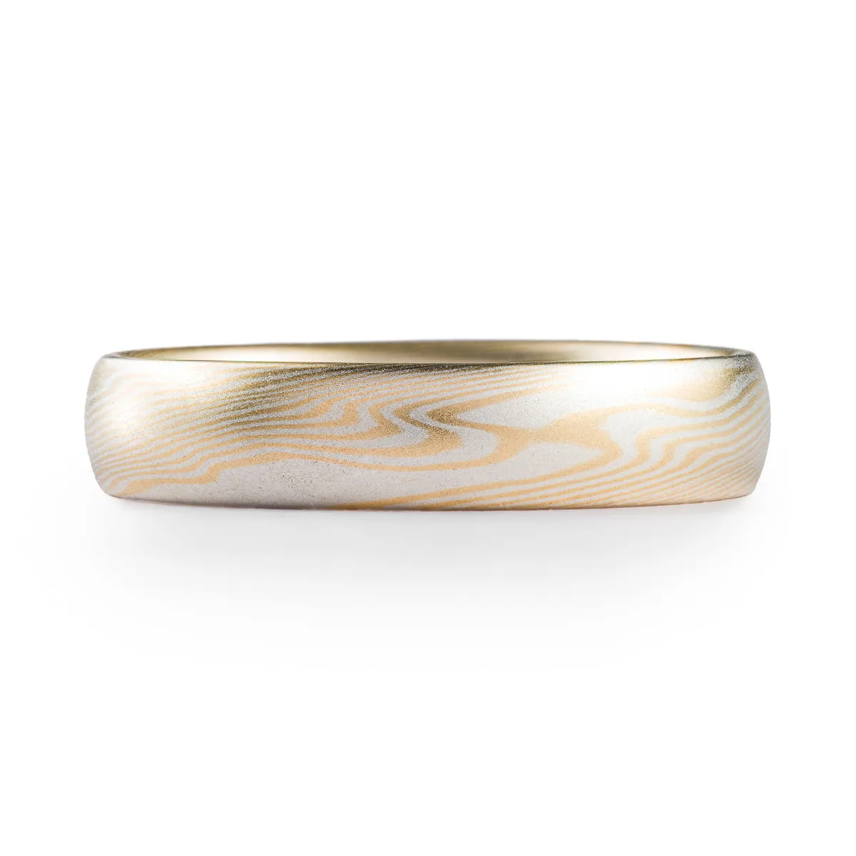 Subtle Non Oxidized Spark Palette Ring in Twist Pattern