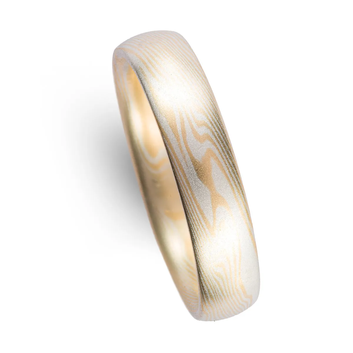 Subtle Non Oxidized Spark Palette Ring in Twist Pattern