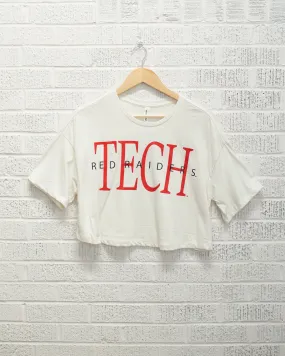 Texas Tech Title Ivory Cropped Tee