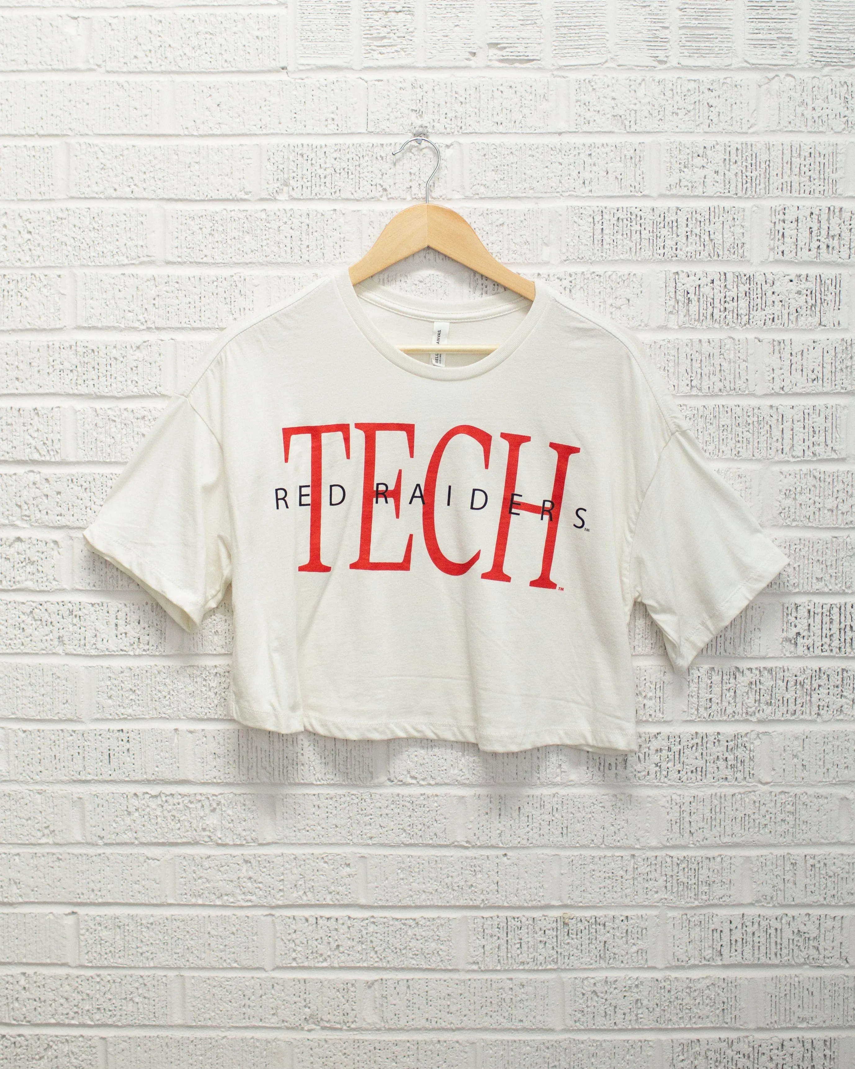 Texas Tech Title Ivory Cropped Tee