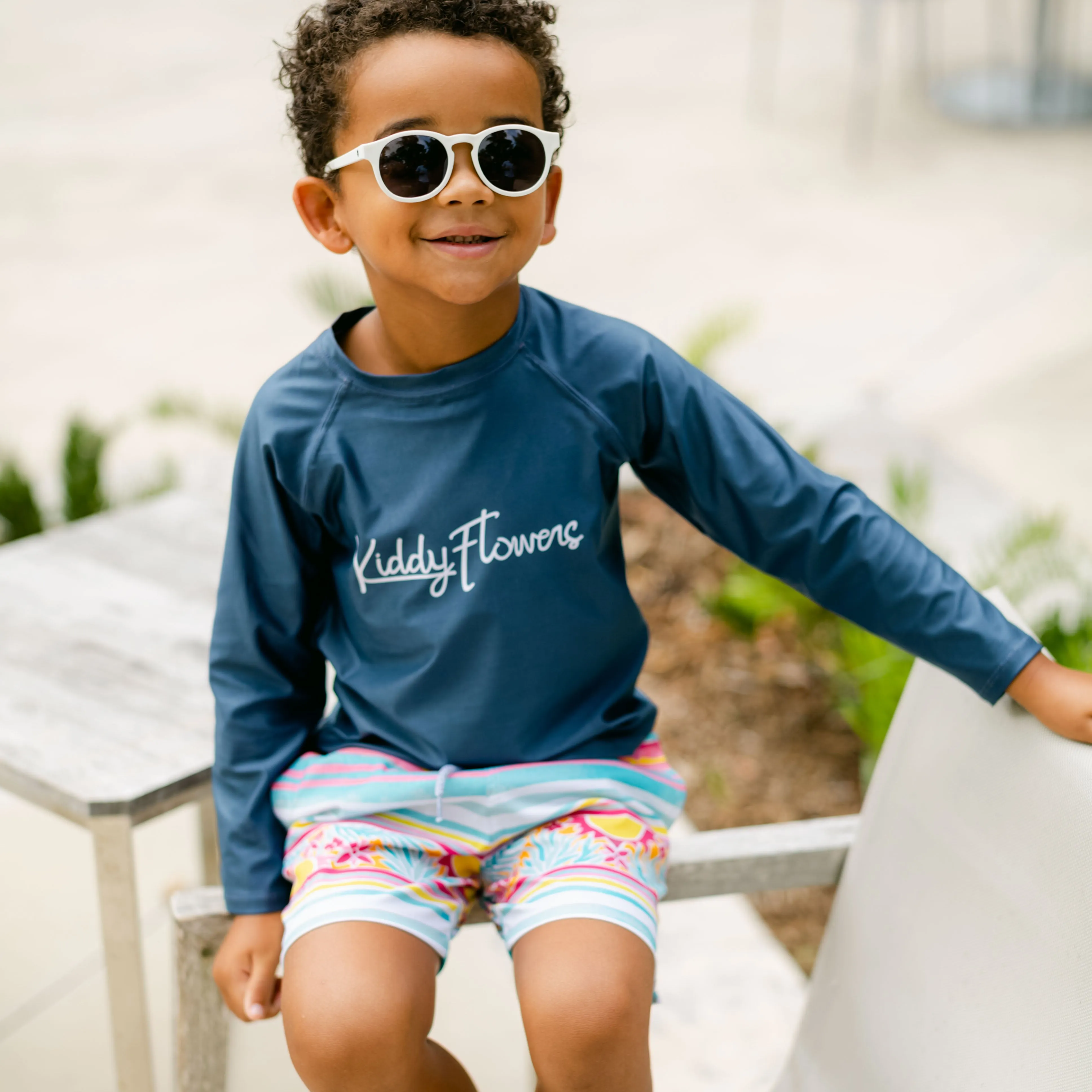 The Beach Day - Kids Logo Rash Guard UPF 50 