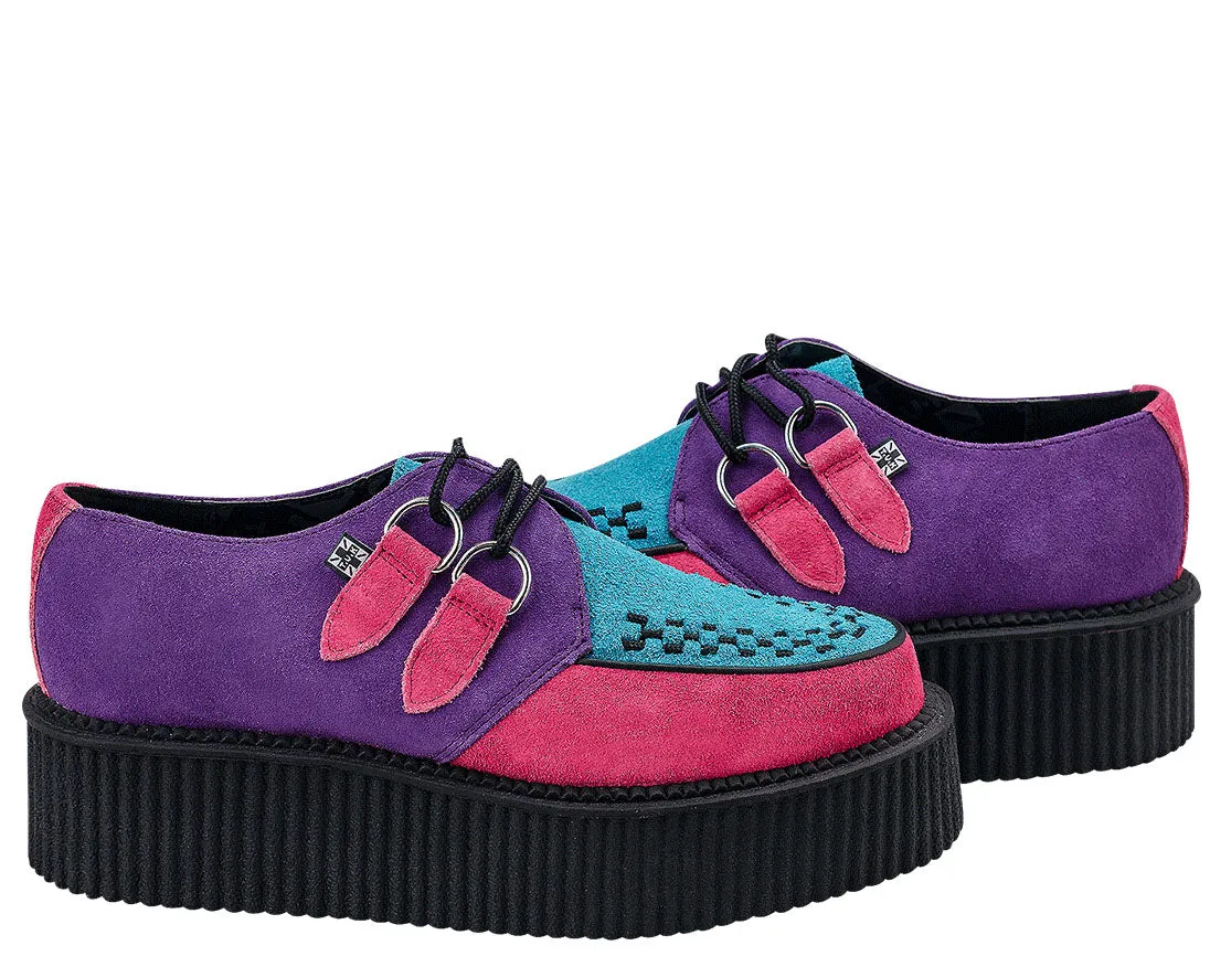 T.U.K PURPLE/PINK/TURQUOISE BLACK ROUND VIVA MONDO CREEPER