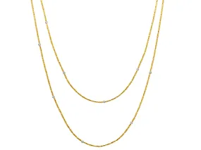 Vertigo Gold Single Strand Long Necklace