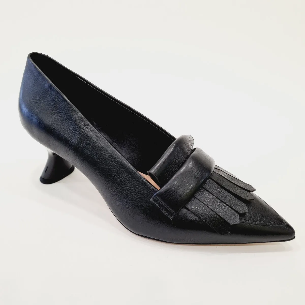 Vicenza Mocassino tacco alto 6 cm pelle Black rif. 81