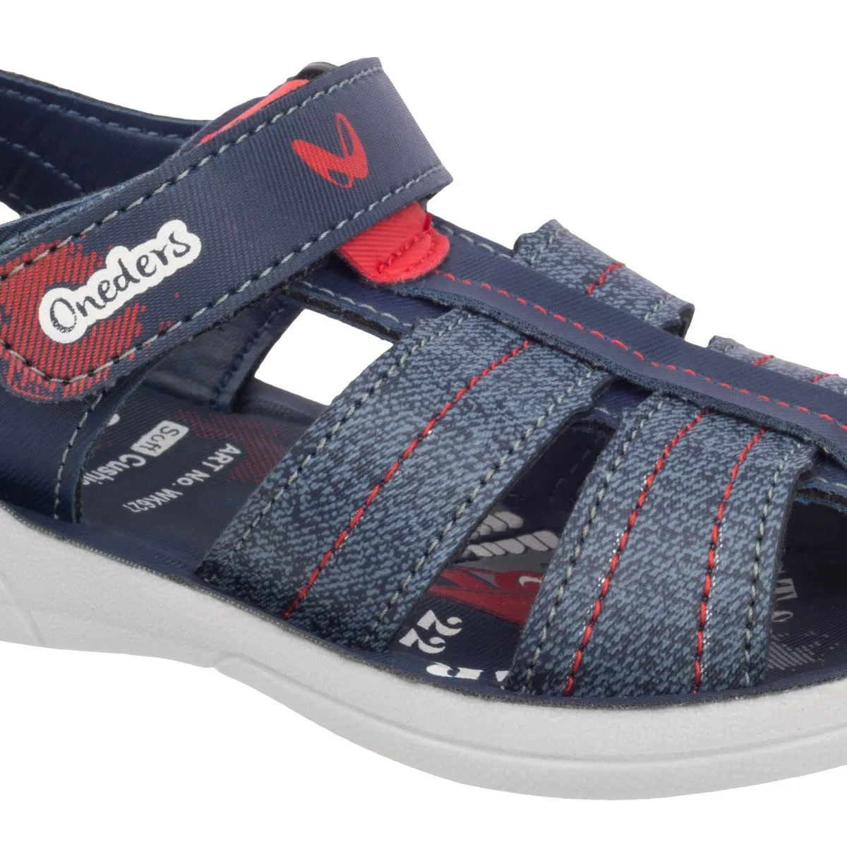 Walkaroo Kids Solid Fisherman Sandal  - WK627 Blue Red