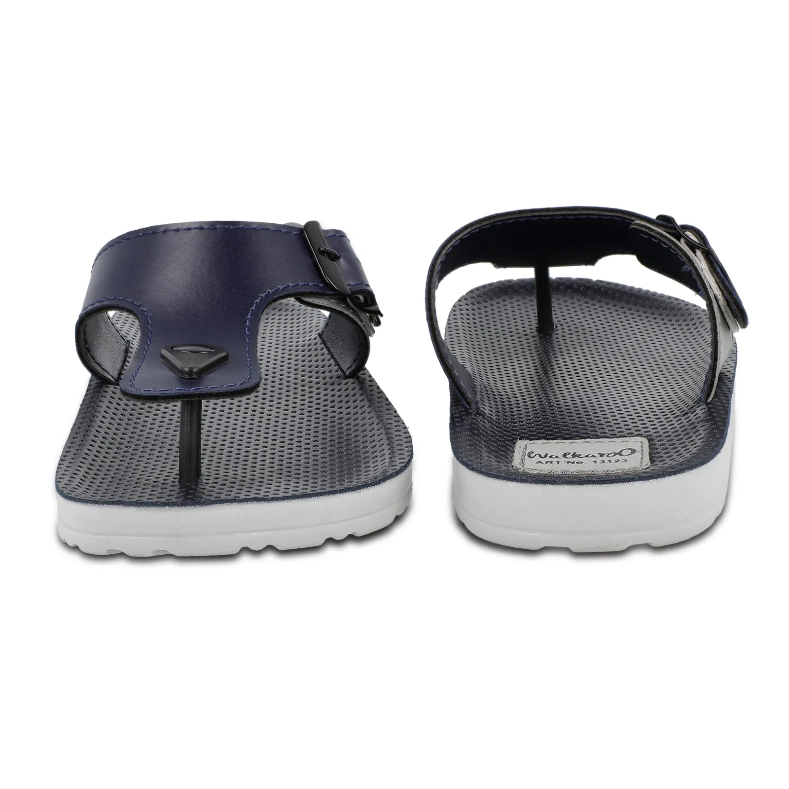 Walkaroo Men Solid Thong Sandals  - 13123 Blue Grey