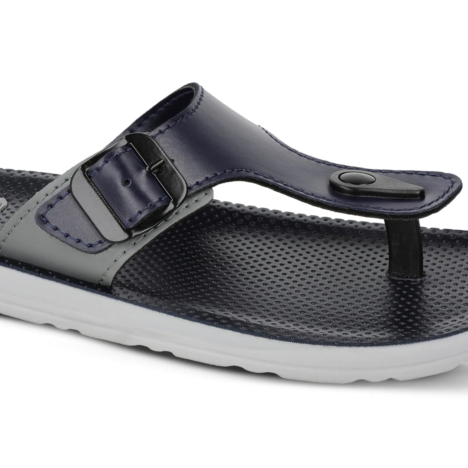 Walkaroo Men Solid Thong Sandals  - 13123 Blue Grey