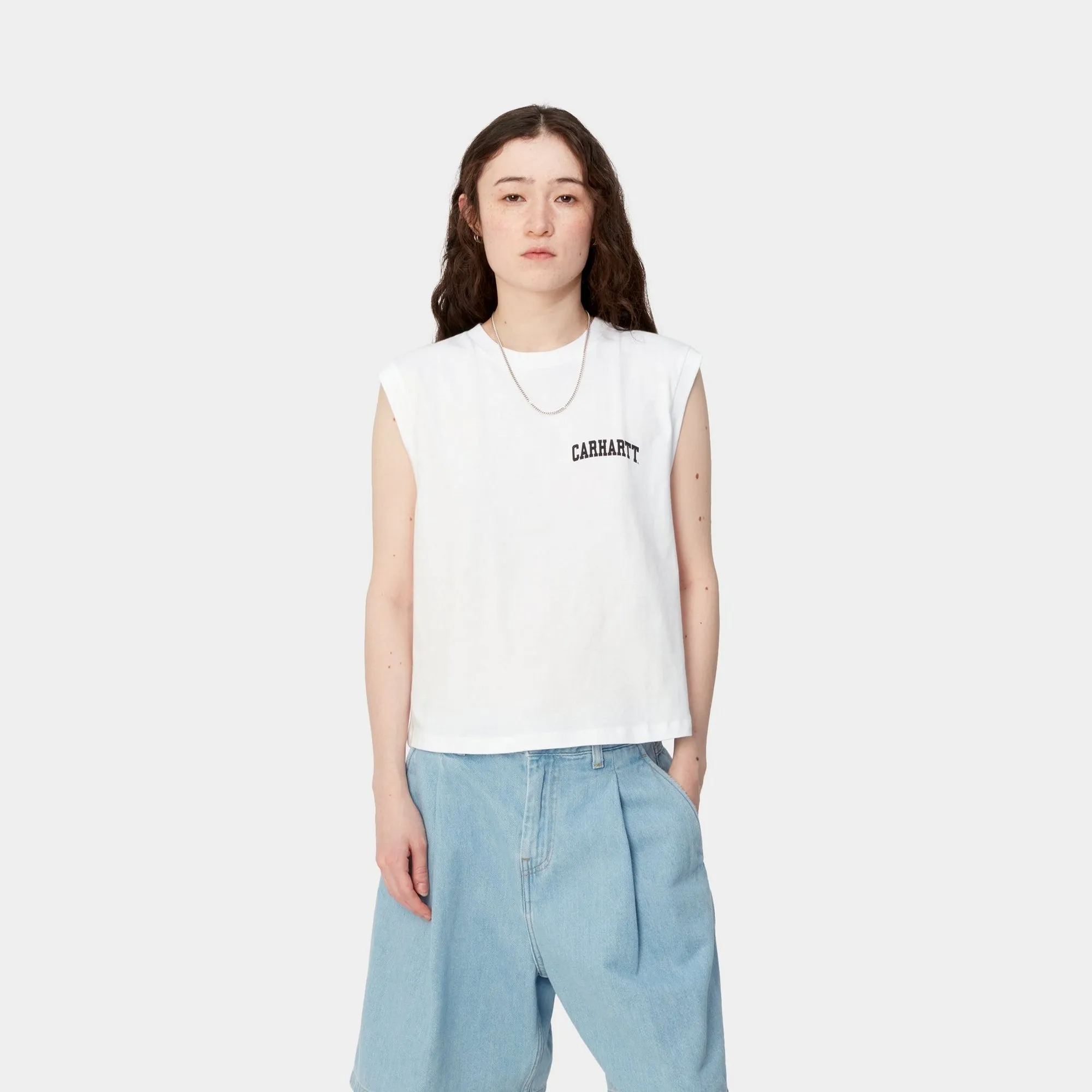 Women’s University Script A-Shirt | White