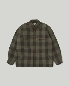 Wool Plaid Jacket Olive